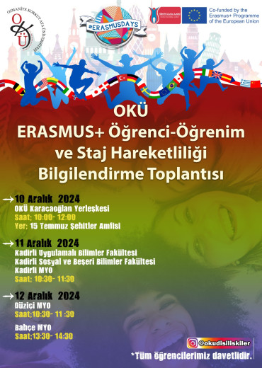 OKÜ Erasmus+ Öğrenci-Öğrenim ve Staj Hareketliliği Bilgilendirme Toplantısı